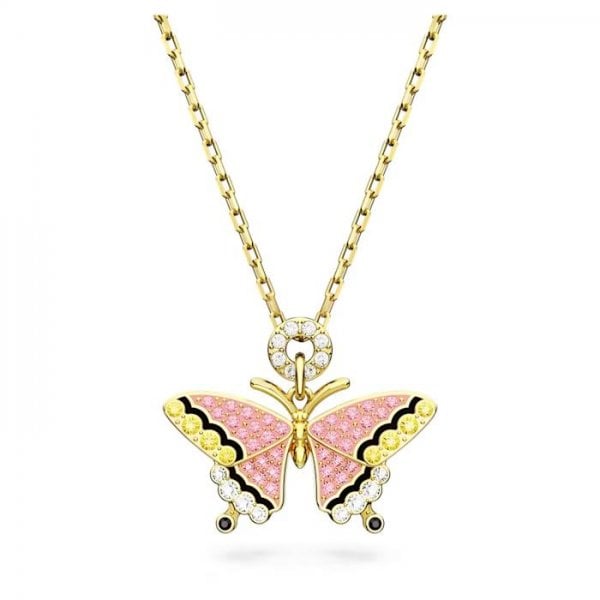 Idyllia pendant, Butterfly, Multicolored, Gold