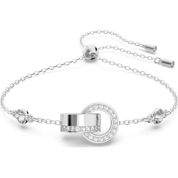 Dextera bracelet, White, Rhodium plated