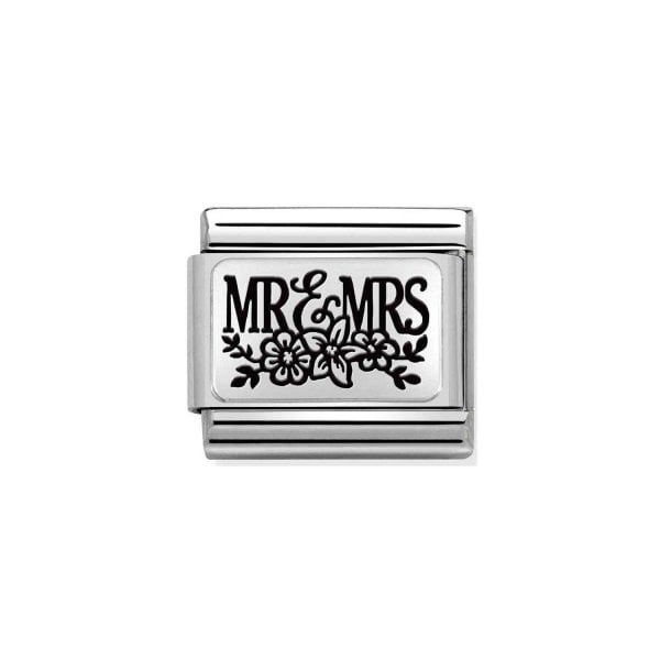 Silver Mr & Mrs Flower Charm