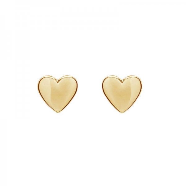 Harly Gold Finish Tiny Heart Stud Earrings