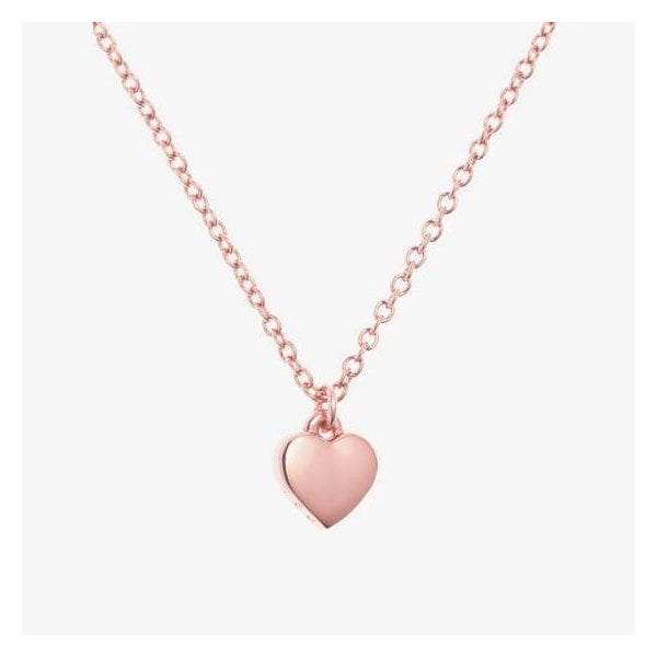 Hara Rose Gold Finish Tiny Heart Pendant Necklace