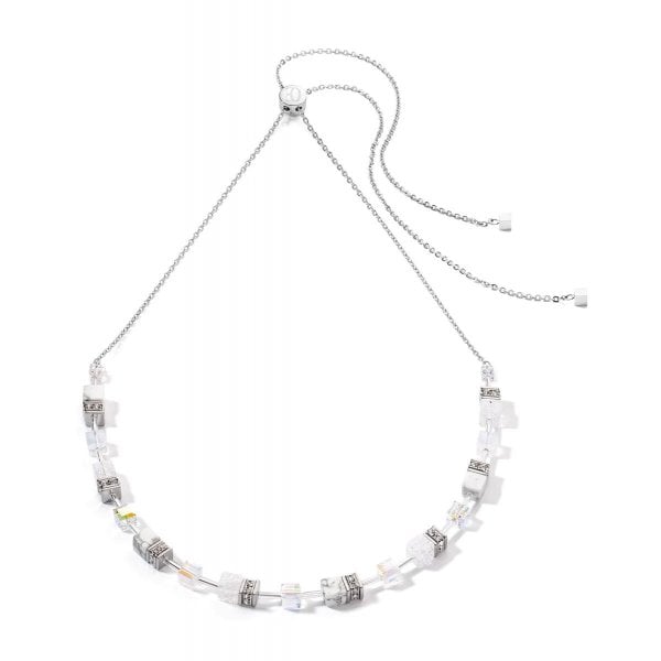 GeoCube Iconic Nature Chain Necklace White