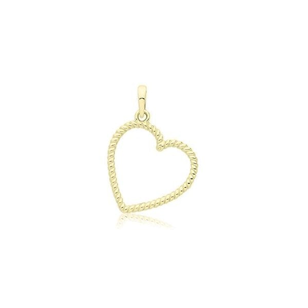 9ct Yellow Gold Twisted Heart Pendant