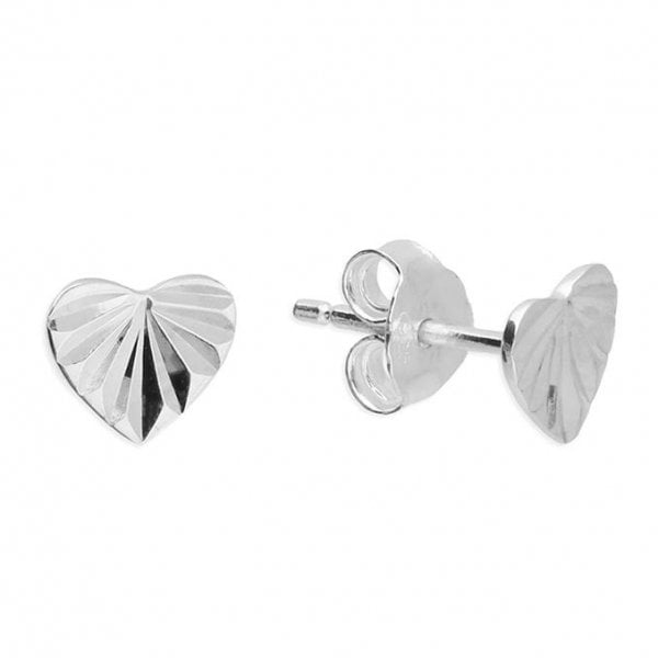 Sterling Silver Earrings - Heart Studs