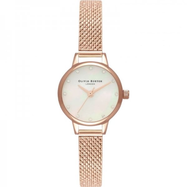 Classics 23mm White & Rose Gold Mesh Watch