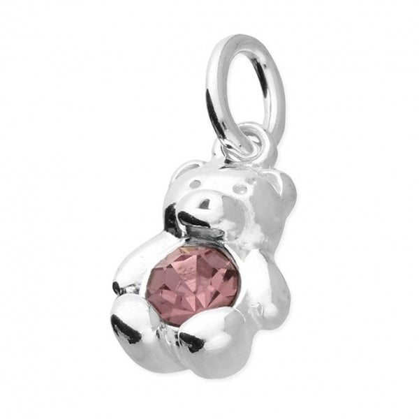 Sterling Silver Pendant - June Birthstone Bear