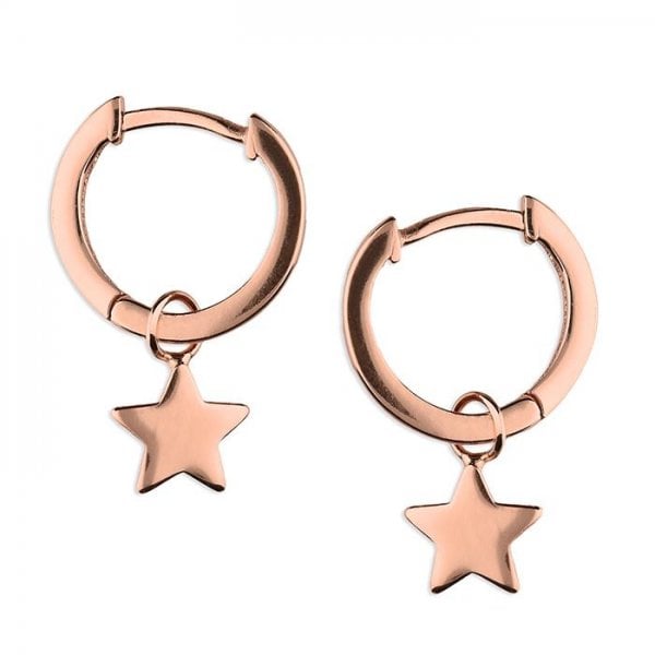 Sterling Silver Earrings - Rose Gold Plated Stars