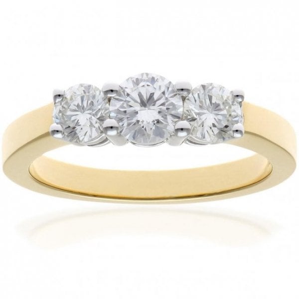 1.00ct Diamond, 18k Yellow Gold Ring - Size P