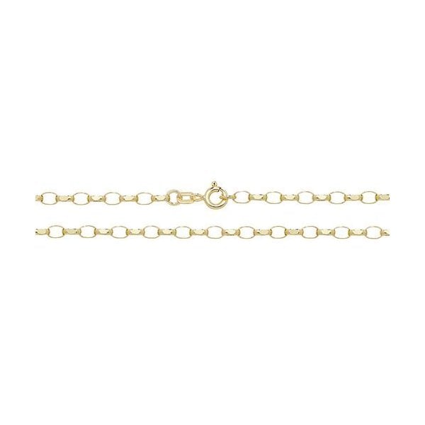 9CT YELLOW GOLD FACETED BELCHER CHAIN