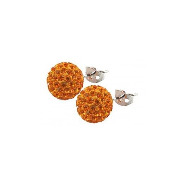 10mm Orange Titanium Earrings