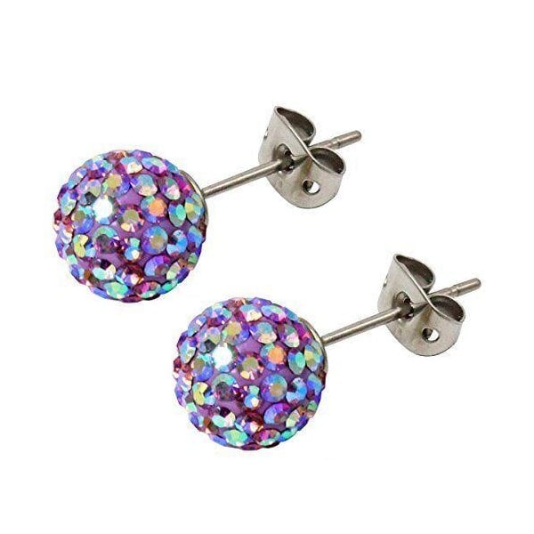 8mm AB - Lilac Earrings