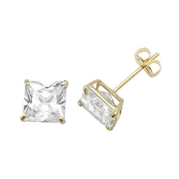 9CT YELLOW GOLD CZ STUD EARRINGS