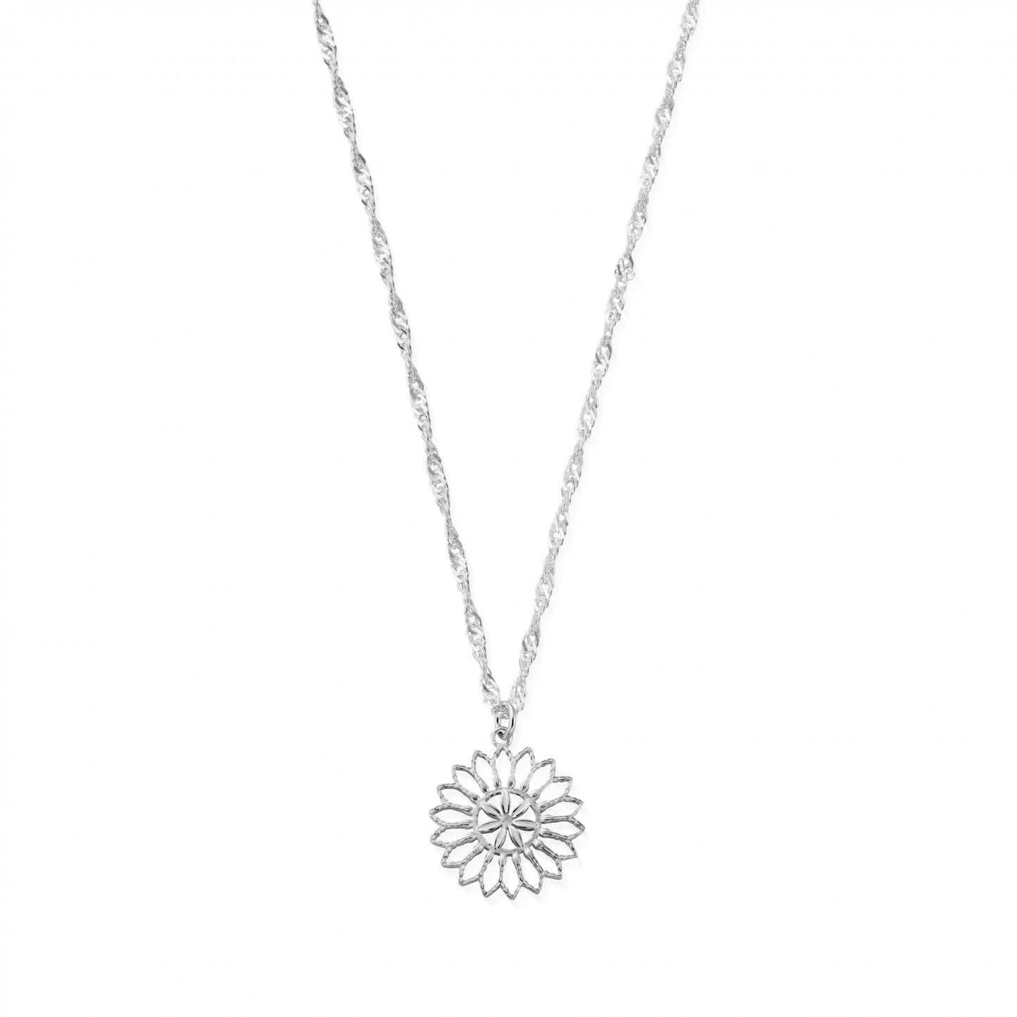 Twisted Rope Chain Flower Mandala Necklace