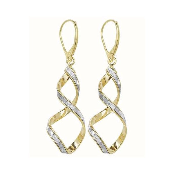 9ct Yellow Gold Spiral Drop Earrings