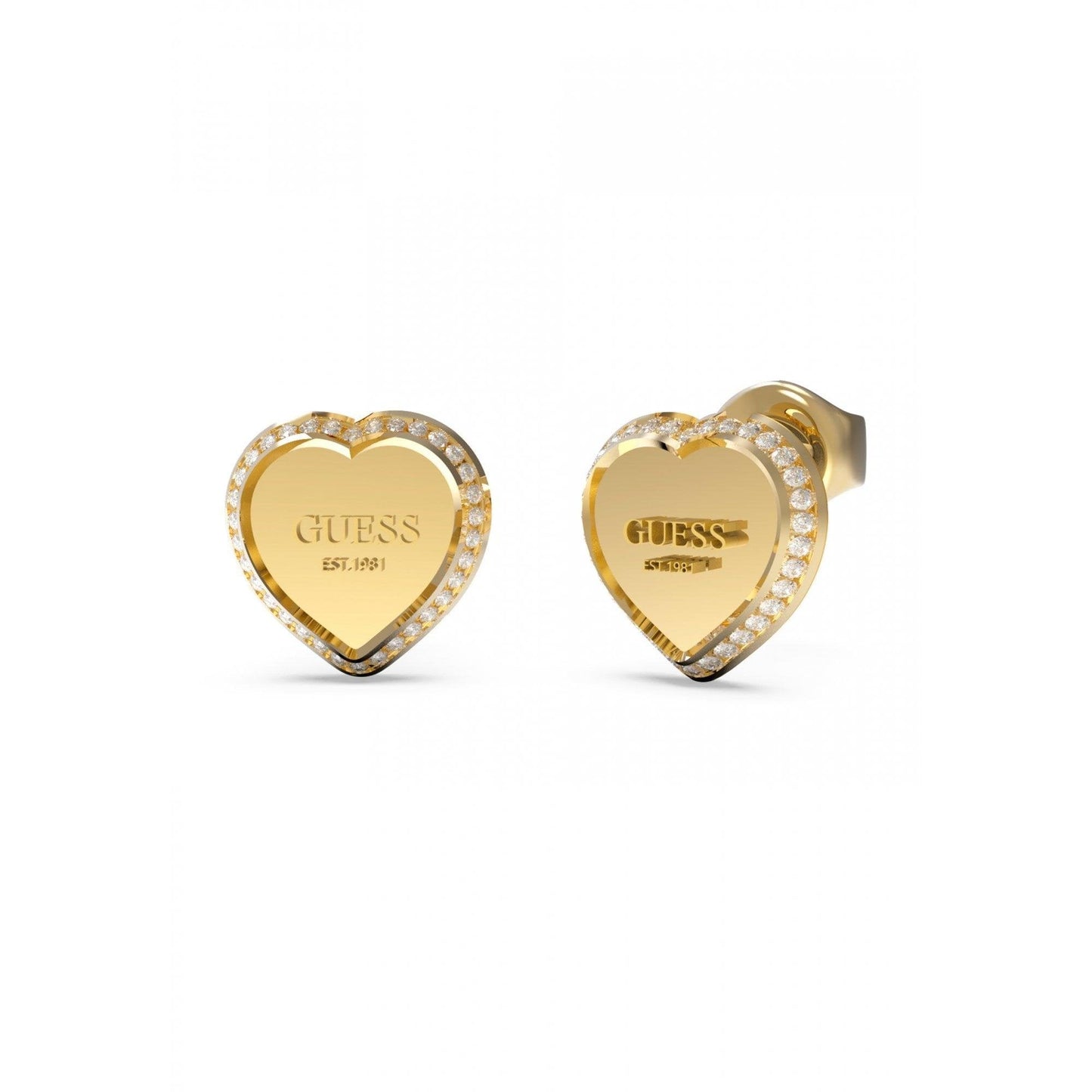 Gold Plated Heart Stud Earrings