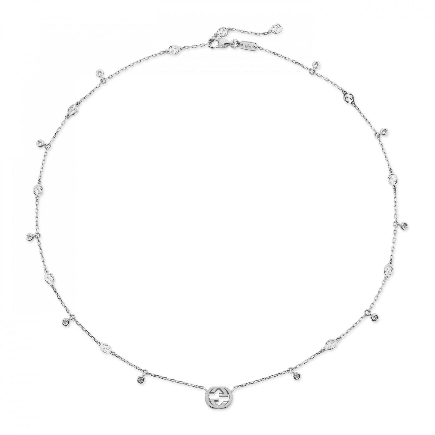 Gucci Interlocking Necklace 42m - White Gold