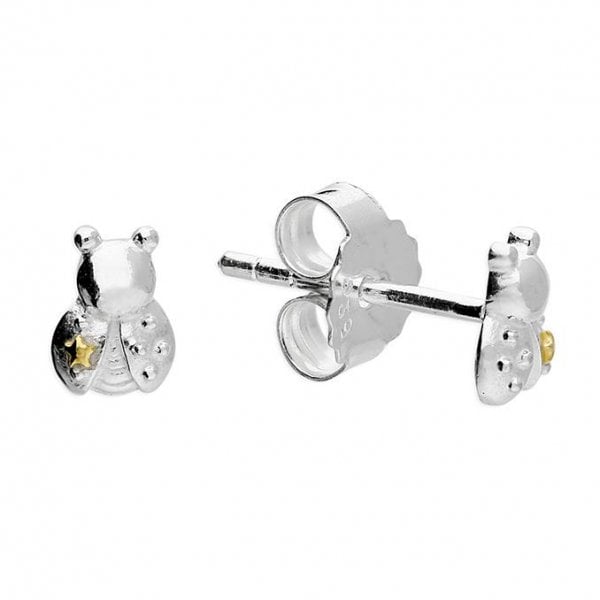 Sterling Silver Earrings - Two Tone Cute Ladybird