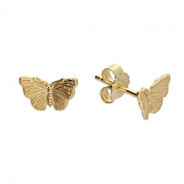 Yellow Gold Plated Butterfly Studs