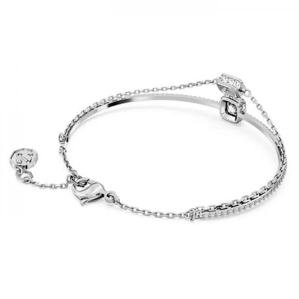 Stilla bangle, Mixed cuts, Blue, Rhodium plated