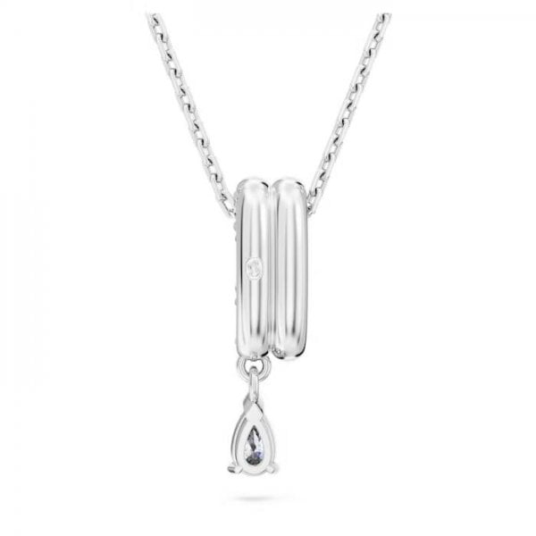 Dextera pendant, Mixed cuts, White, Rhodium plated