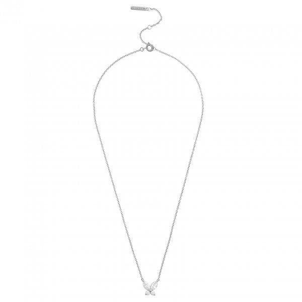 Sparkle Butterfly Silver Marquise Necklace