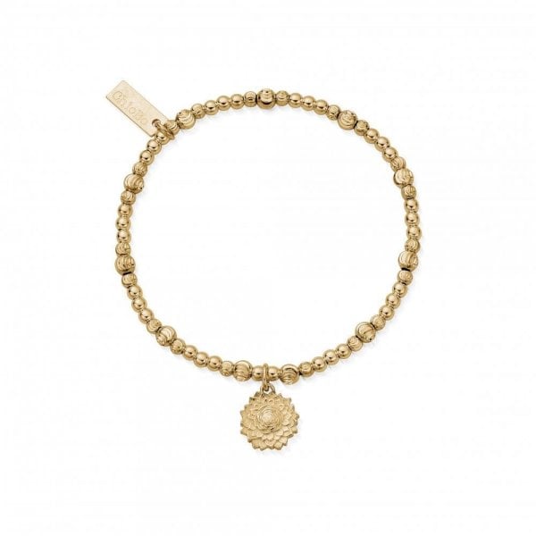 Gold Cute Sparkle Sunflower Bracelet