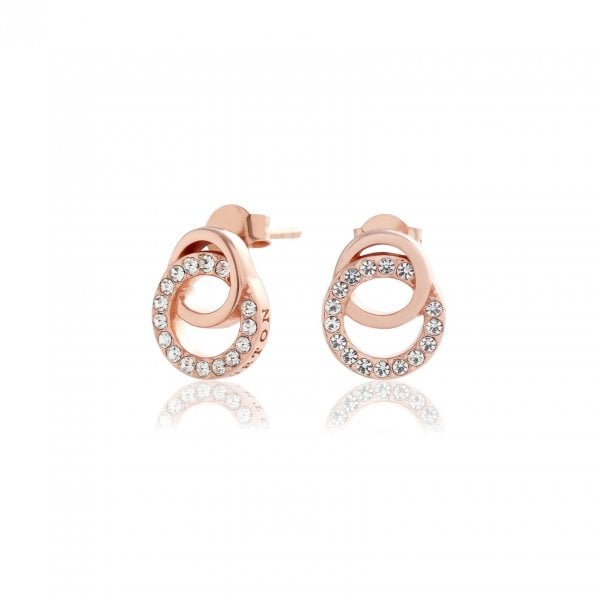 Classics Rose Gold Interlink Drop Stud Earrings