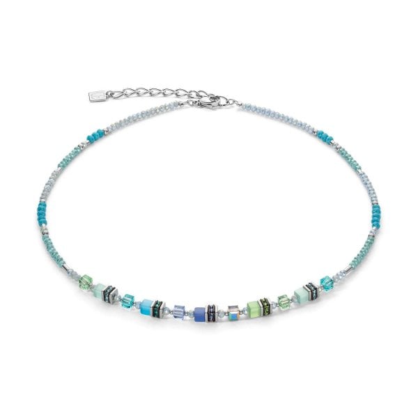 Blue Green Cube Story Necklace