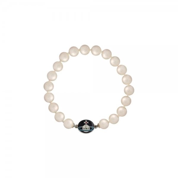 Loelia Black Enamel Pearl Bracelet