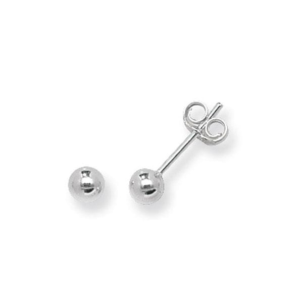 SILVER 4MM BALL STUD EARRINGS