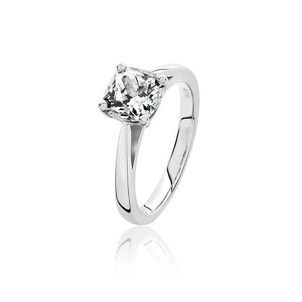 Silver 4 Claw Set 7mm Ring SIZE P