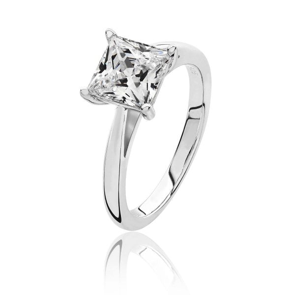 Silver 4 Claw Set 7mm Ring SIZE R