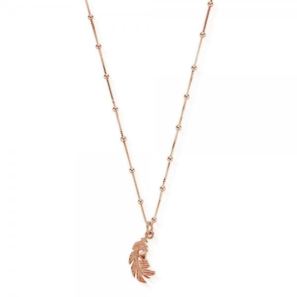Necklace with Feather Heart Pendant