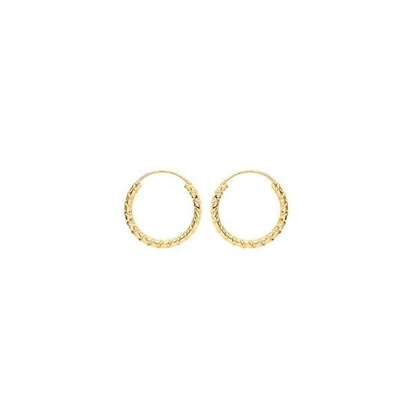 9CT YELLOW GOLD 9MM TWISTED SLEEPERS