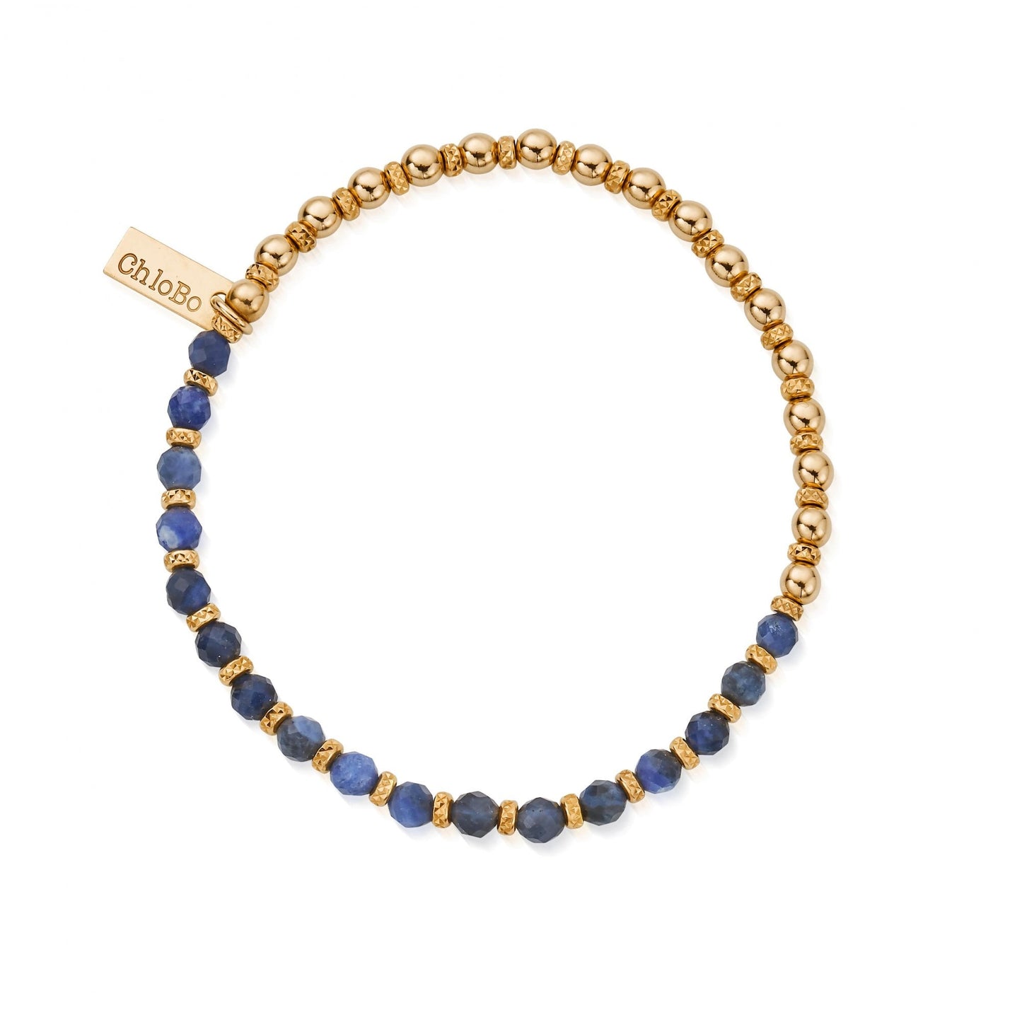 Gold Story of the Moon Sodalite Bracelet