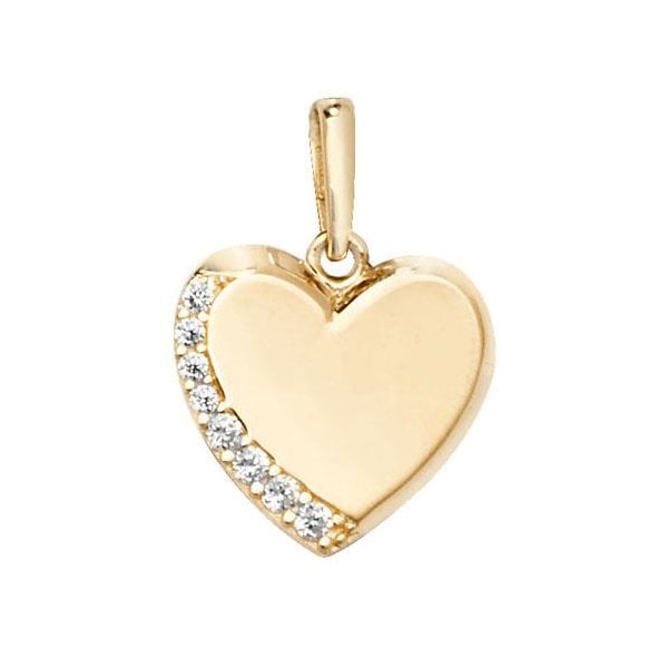 9CT YELLOW GOLD HEART CZ PENDANT