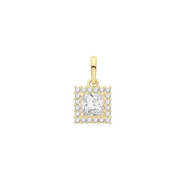 9CT YELLOW GOLD LADIES' CZ PENDANT