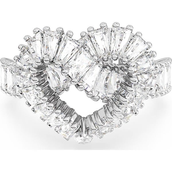 Matrix cocktail ring, Mixed cuts, Heart, White S60