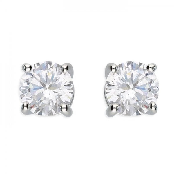 Sterling Silver 6mm Earrings - with CZ