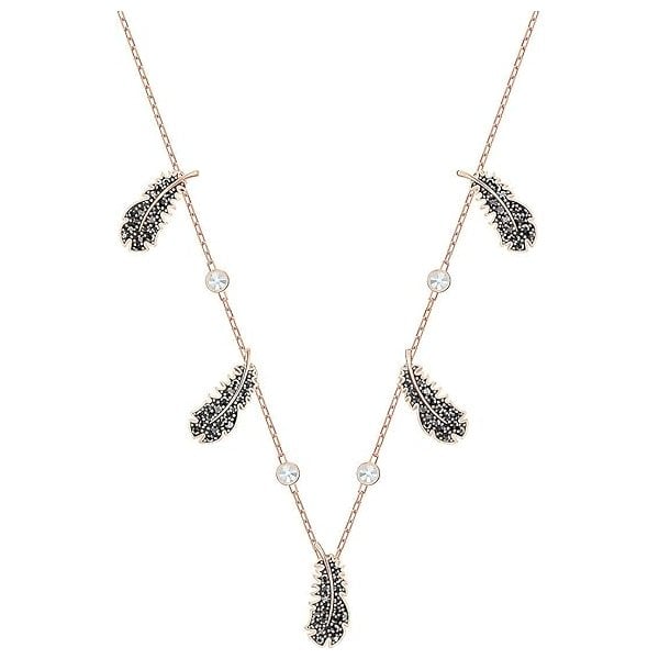 Naughty Black Crystal Rose Gold Tone Choker
