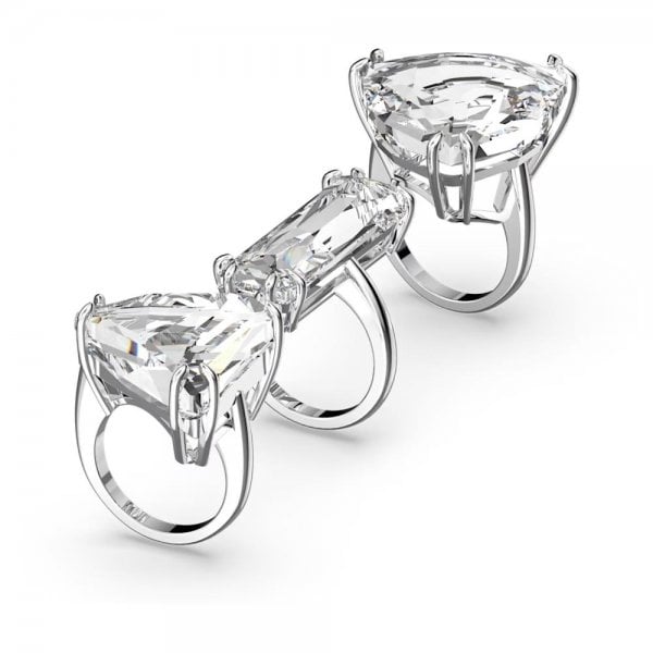 Mesmera cocktail ring, Set (3), Mixed, White, S60