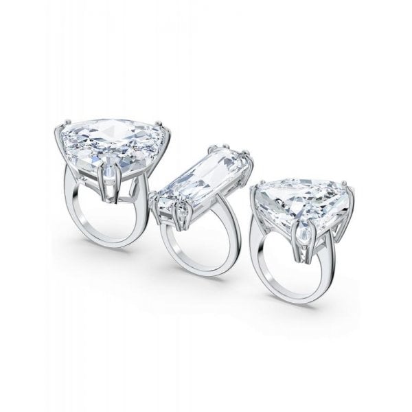 Mesmera cocktail ring, Set (3), Mixed, White, S55