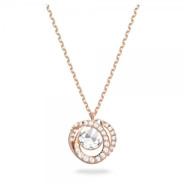 Generation pendant, White, Rose gold-tone plated