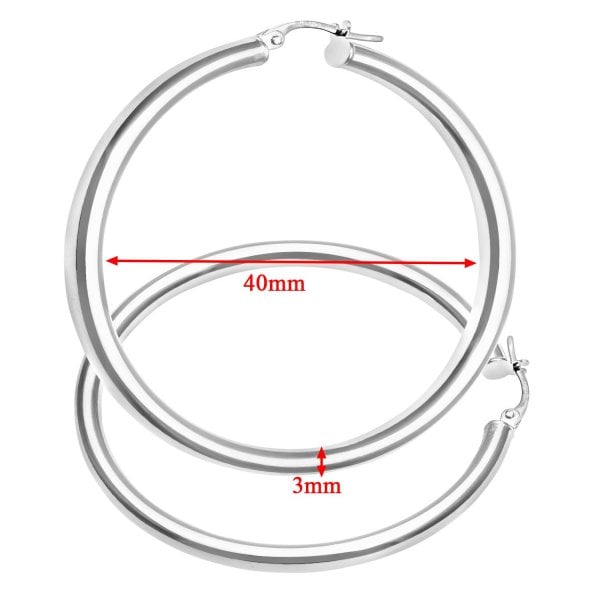 White Gold Hoop Earrings