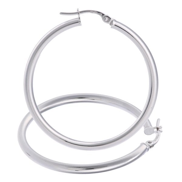 White Gold Hoop Earrings