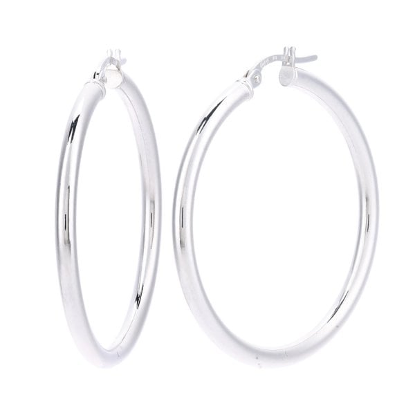 White Gold Hoop Earrings