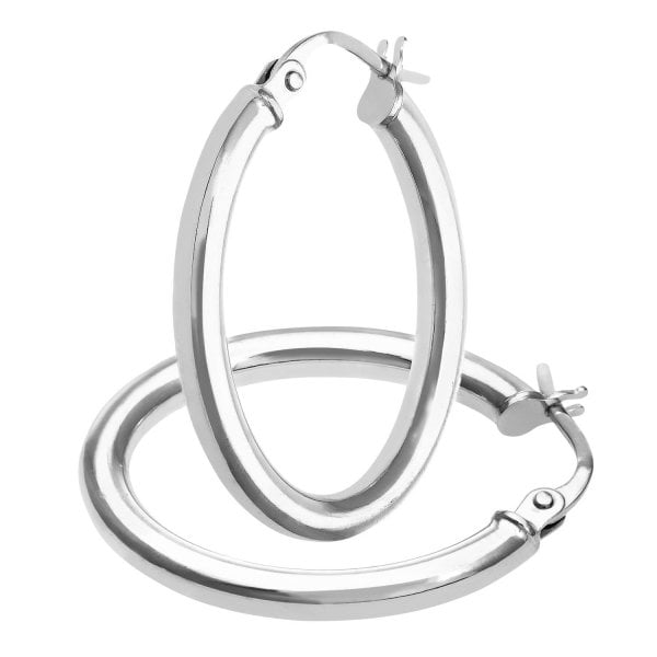White Gold Hoop Earrings