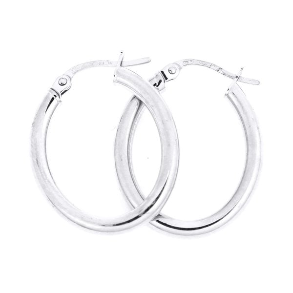 White Gold Hoop Earrings