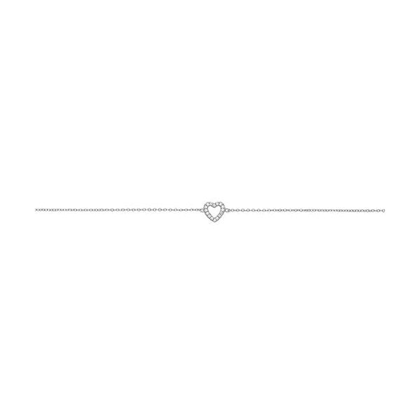 SILVER LADIES' RHODIUM PLATED CZ BRACELET