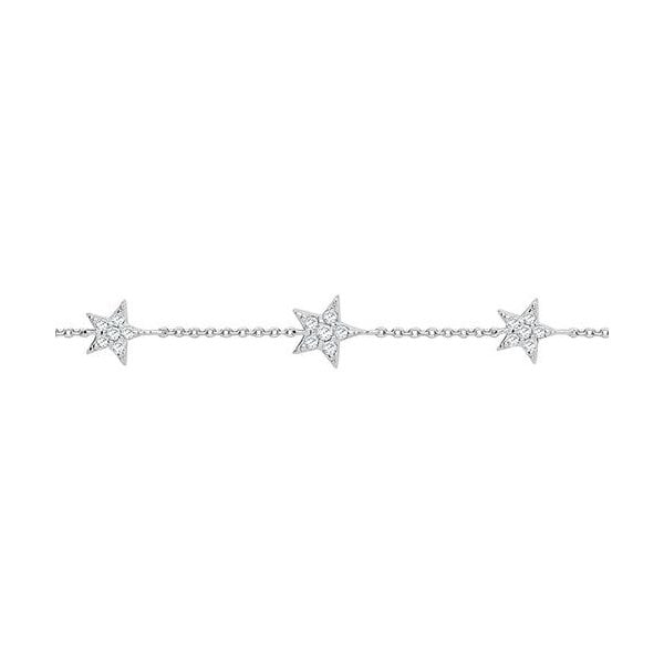 SILVER CZ TRIPLE STAR BRACELET